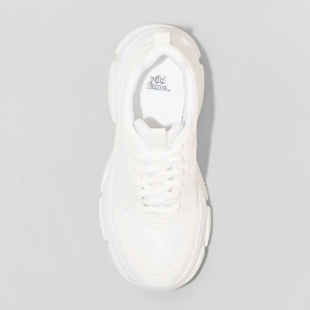 Wild Fable -  Women's Fashion Chunky Sneakers Casual  White - Picture 3 of 7